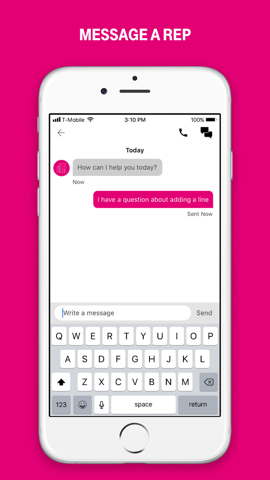 Example of Design for Utilities App , App Store Screenshot by T-Mobile