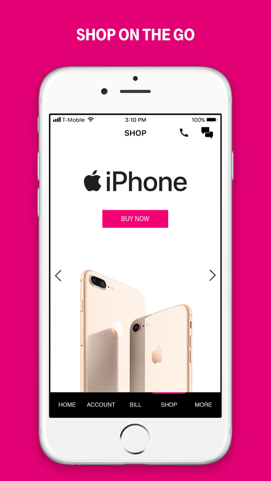 Example of Design for Utilities App , App Store Screenshot by T-Mobile