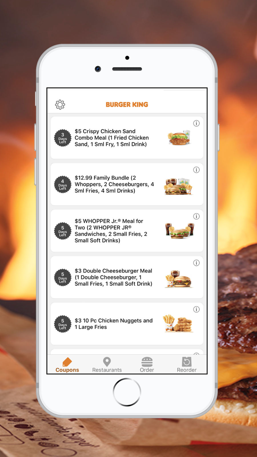 Example of Design for Food & Drink App , App Store Screenshot by BURGER KING® App