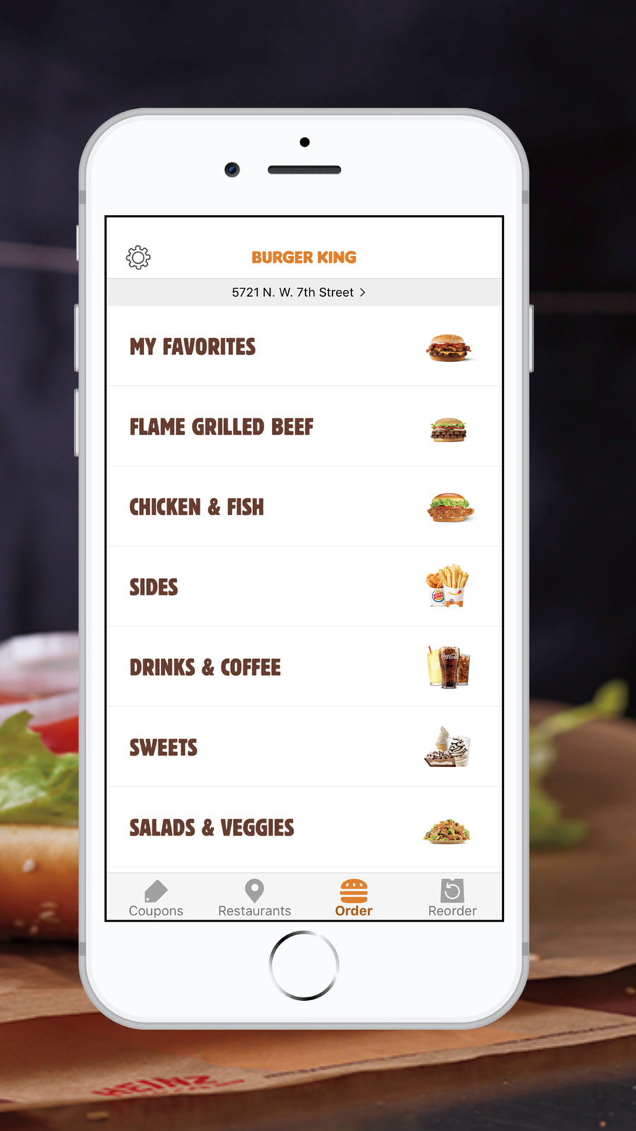 Example of Design for Food & Drink App , App Store Screenshot by BURGER KING® App