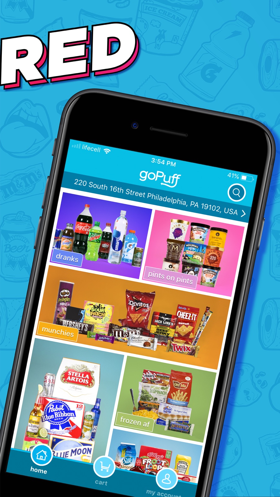 Example of Design for Food & Drink App , App Store Screenshot by goPuff