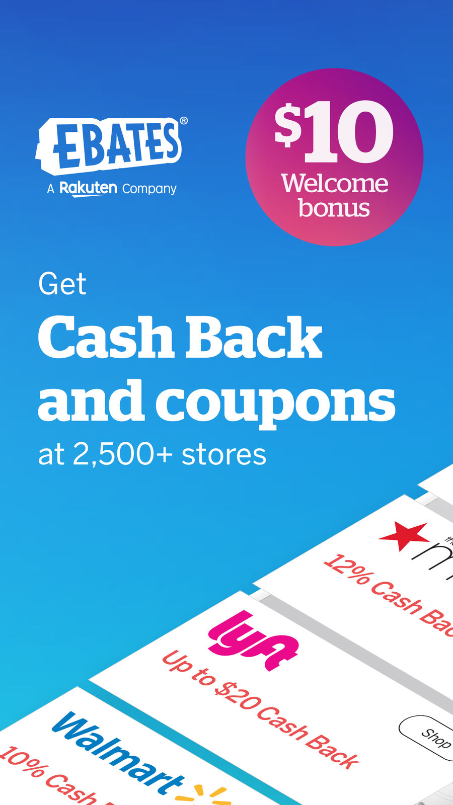 Example of Design for Shopping App , App Store Screenshot by Ebates Rakuten