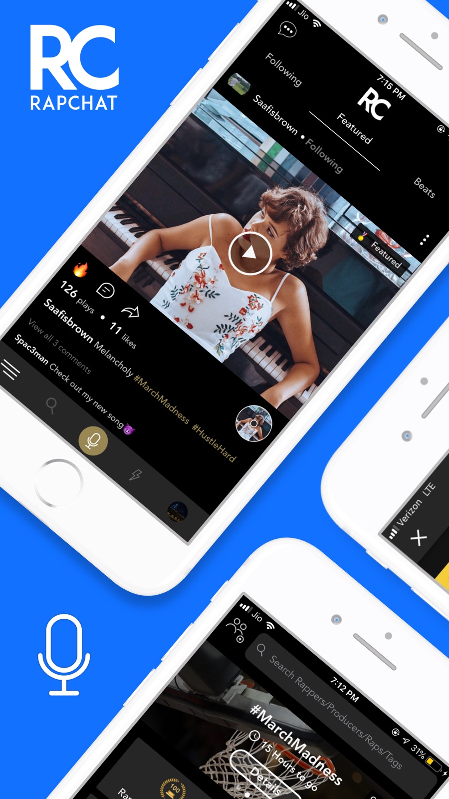 Example of Design for Music & Audio App , App Store Screenshot by Rapchat