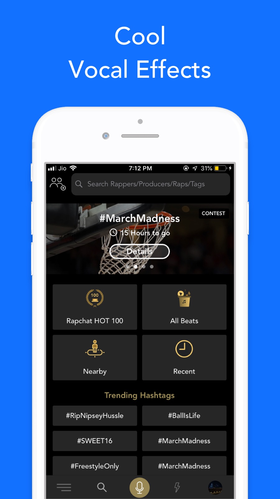 Example of Design for Music & Audio App , App Store Screenshot by Rapchat