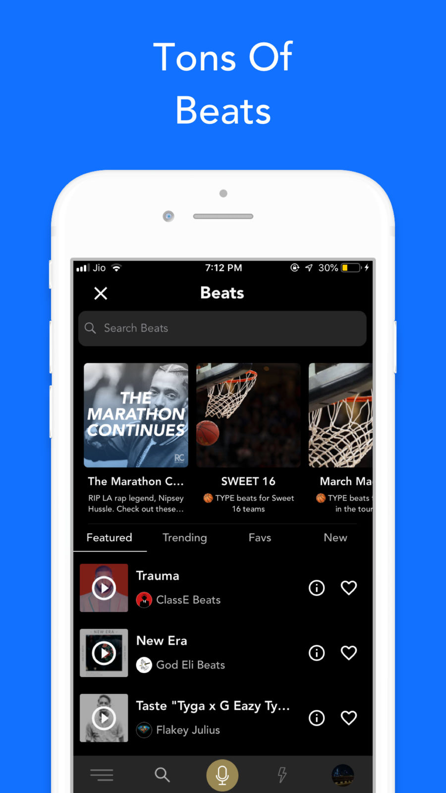 Example of Design for Music & Audio App , App Store Screenshot by Rapchat
