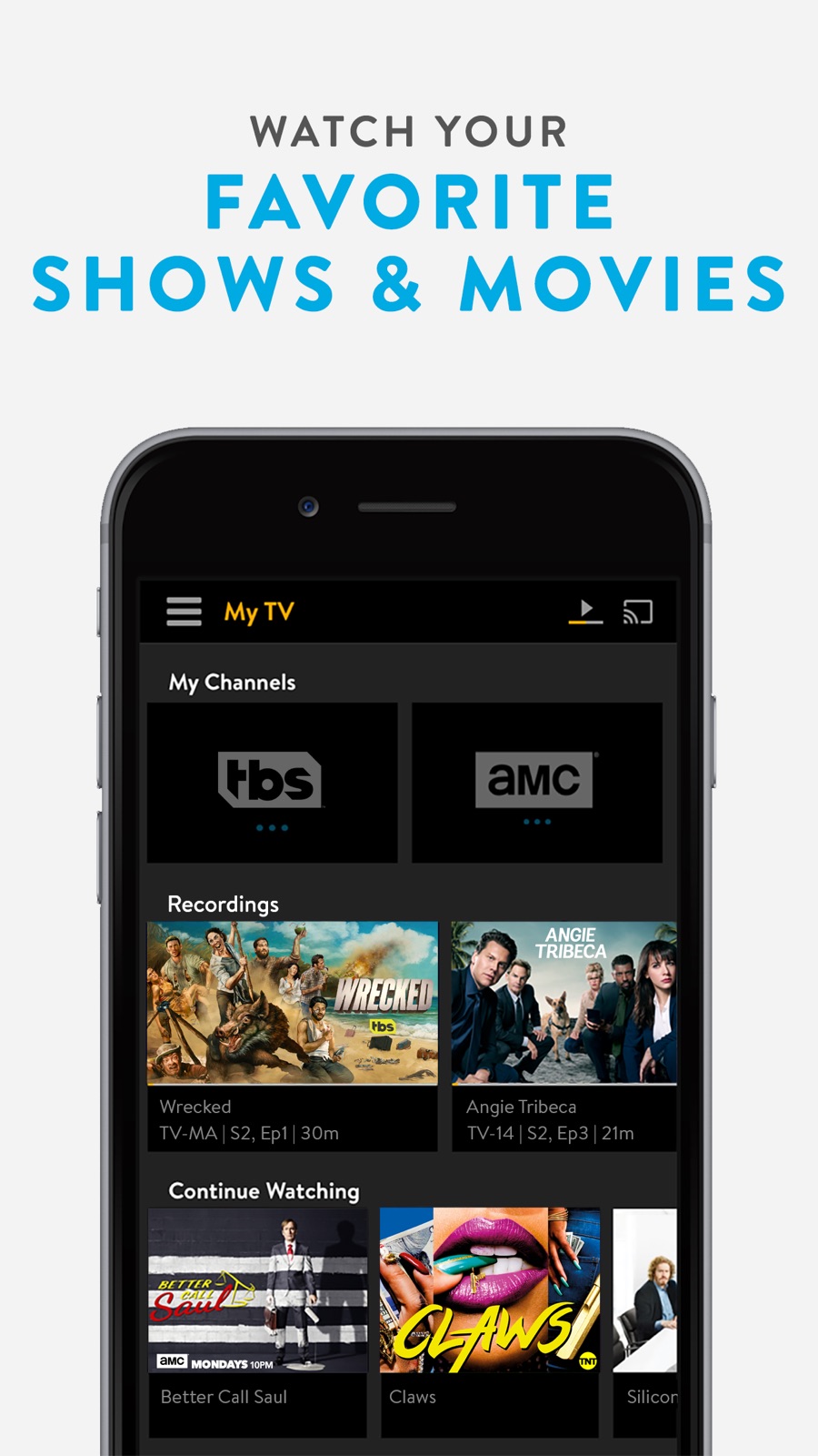 Example of Design for Entertainment App , App Store Screenshot by Sling TV