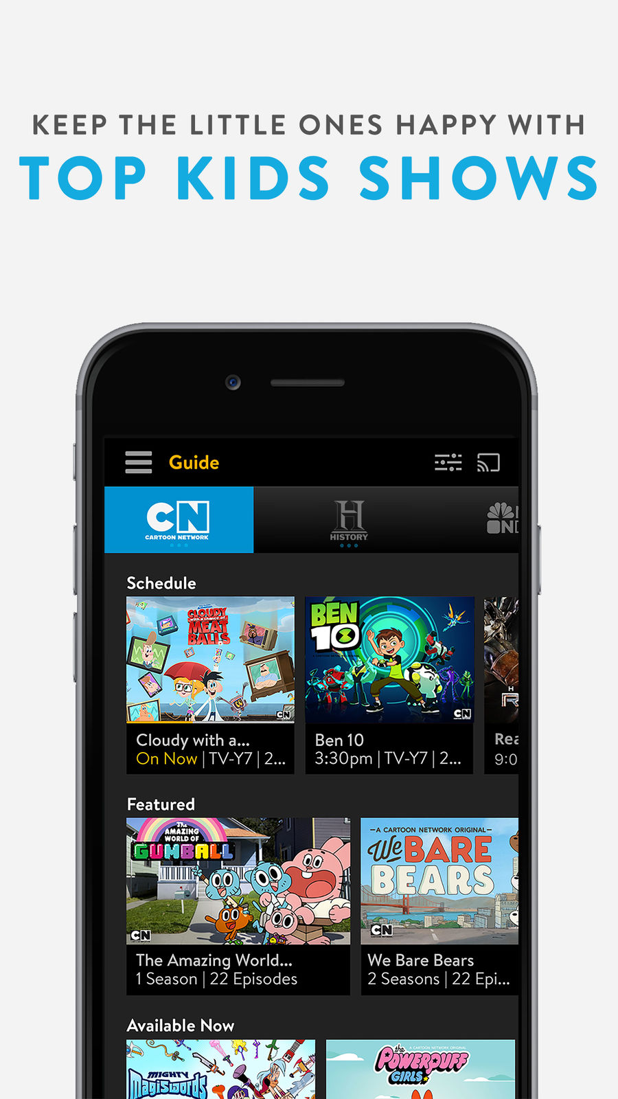 Example of Design for Entertainment App , App Store Screenshot by Sling TV