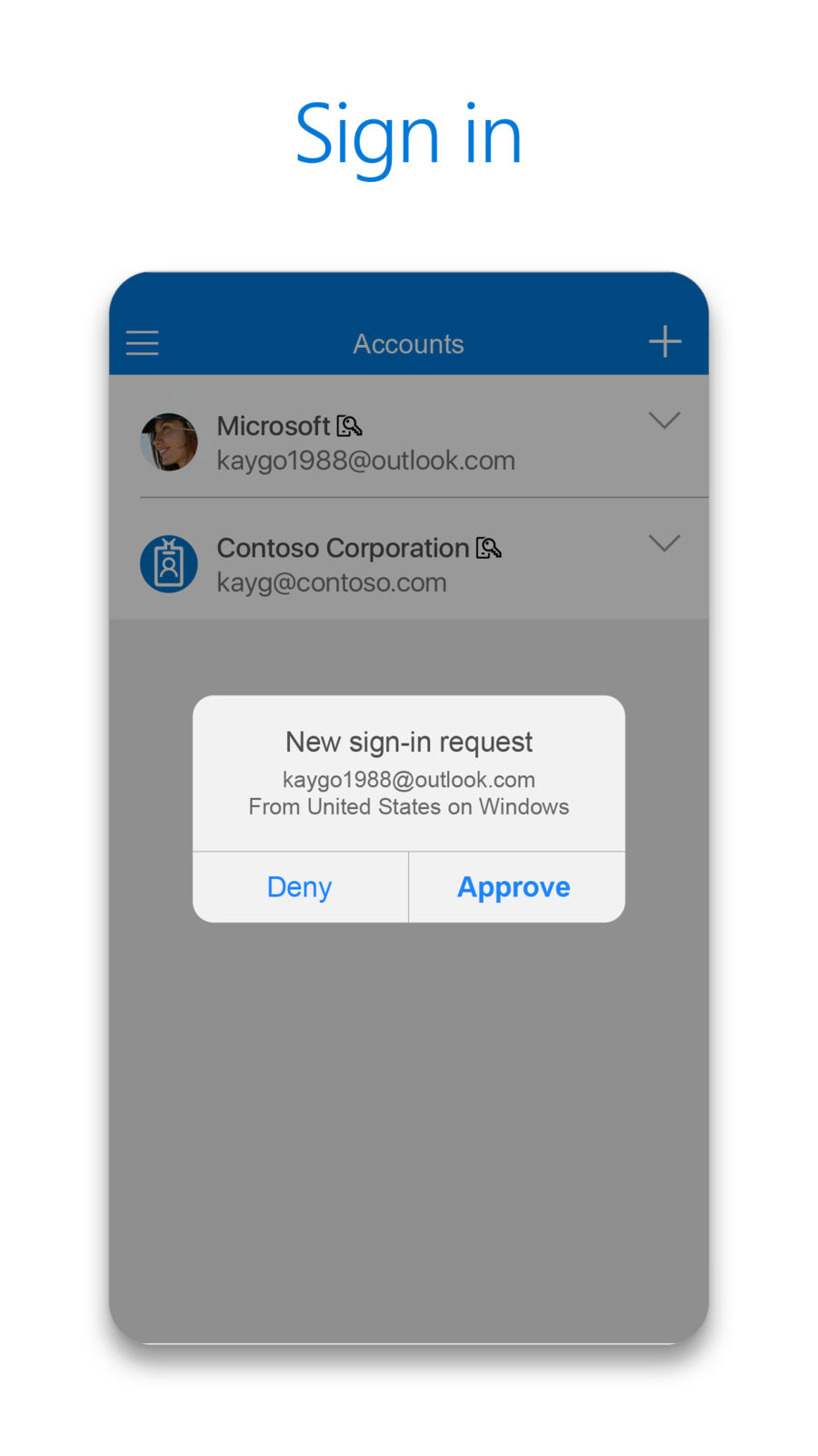 Example of Design for Productivity App , App Store Screenshot by Microsoft Authenticator