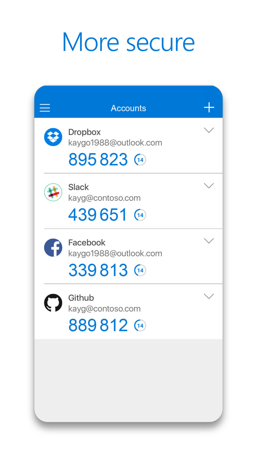 Example of Design for Productivity App , App Store Screenshot by Microsoft Authenticator