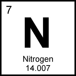 Nitrogen symbol from the periodic table.