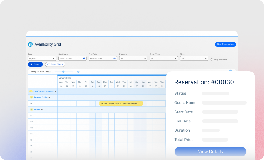 Availability Calendar Grid