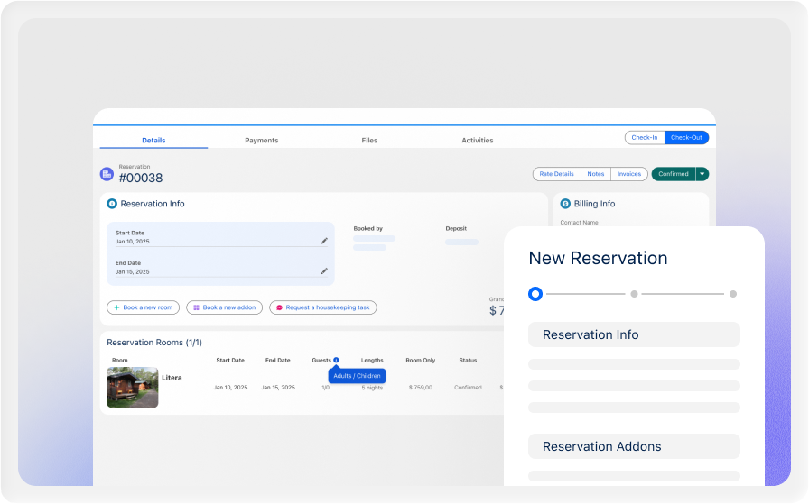 Reservation Management System Dashboard - Booking Ninjas Software