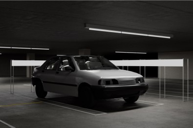 Rendering for Auto Test Ride 01: LACMA Parking Garage. Image credit: Salmah Beydoun