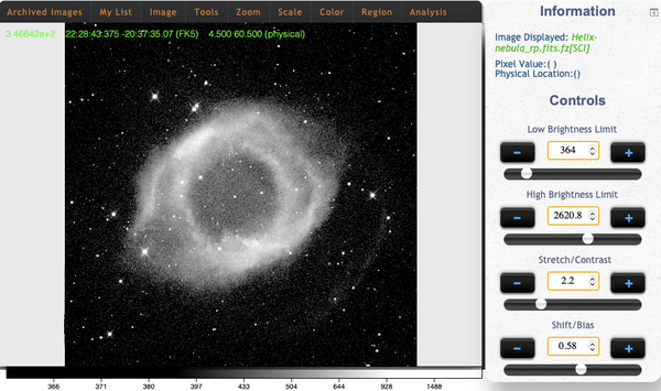 JS9-4L image with adjusted settings