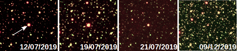 These images are observations of the microlensing event Gaia19bld.