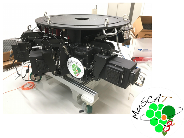 The MuSCAT3 multi-channel camera, shown before it shipped from Tokyo in the summer of 2020, was installed on the LCO 2m telescope at Haleakala Observatory.