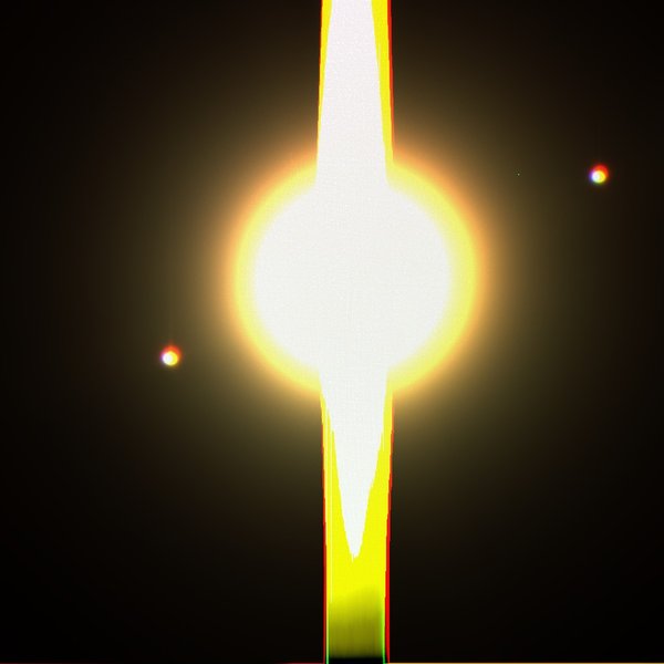 Overexposed image of Jupiter showing blooming effect.