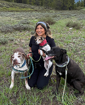 Liz Vargas with 2 dogs